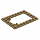 LEGO lapos elem 6×8 csapóajtókeret, sötét sárgásbarna (92107)